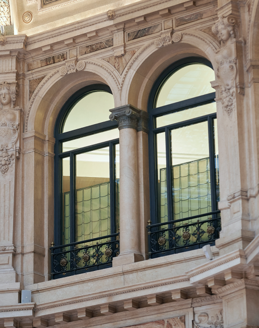 Detail of the interiors of Palazzo Beltrami, windows