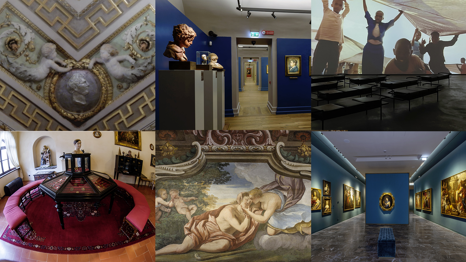 Collage immagini dei musei