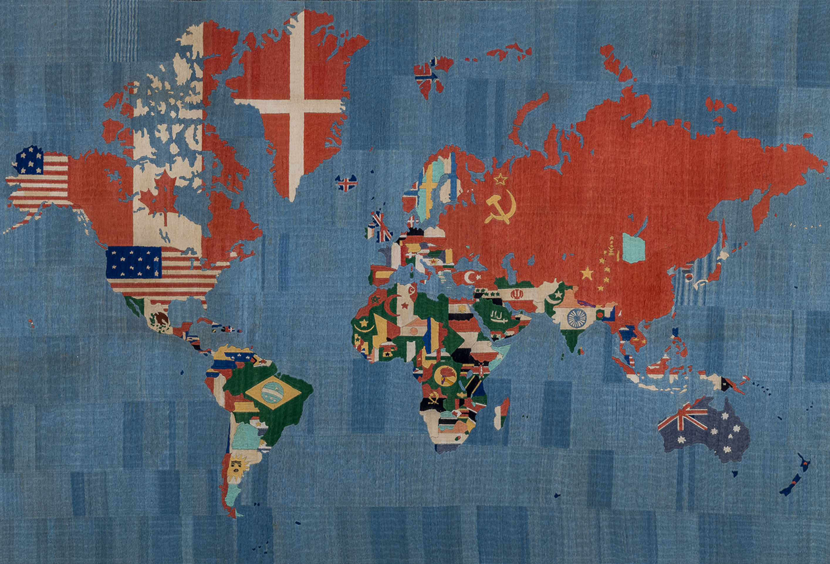 "Mappa" di Alighiero Boetti alla mostra "En Route" a Roma