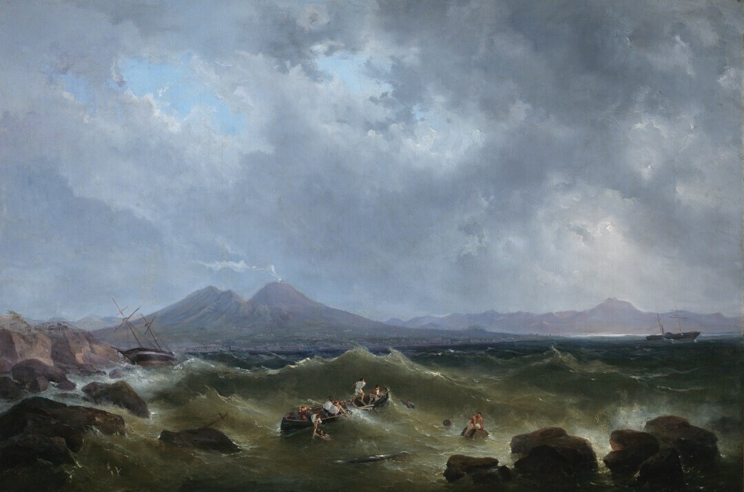 Storm in the Gulf of Naples with Shipwreck (Approaching Storm)