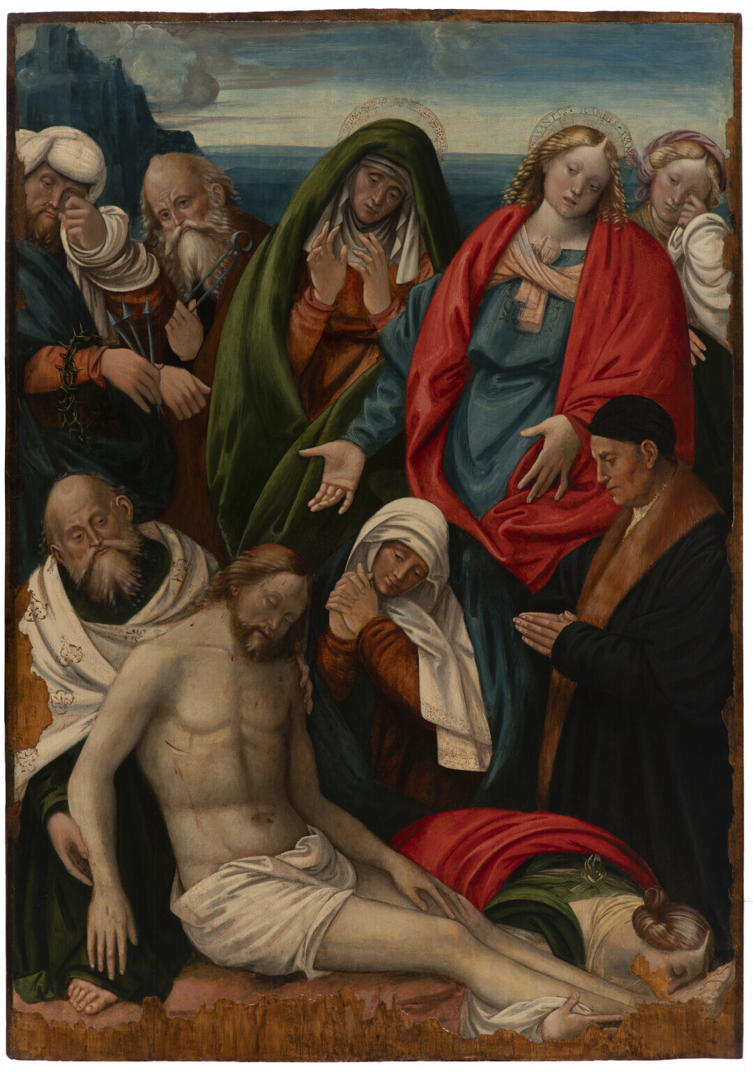 Lamentation over the dead Christ with donor