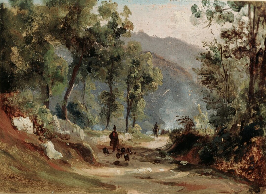 A Path in the Wood with Shepherds