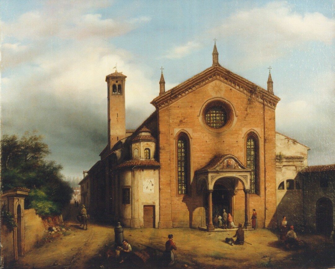 View of the Church of Santa Maria della Pace in Milan