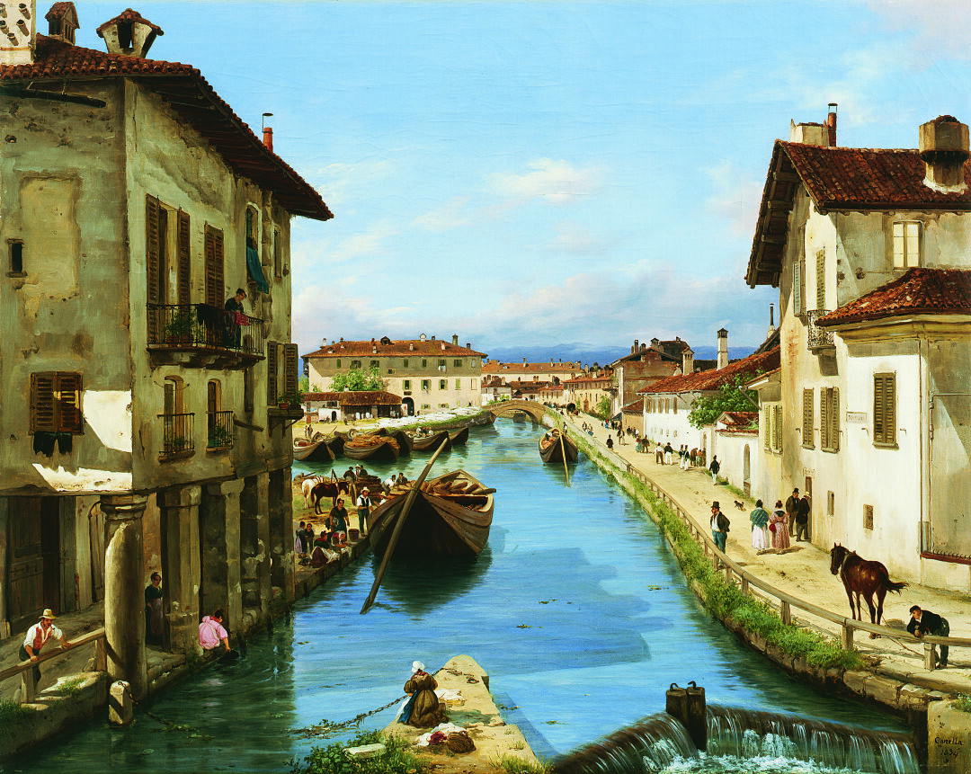 View of the Naviglio Canal from the San Marco Bridge