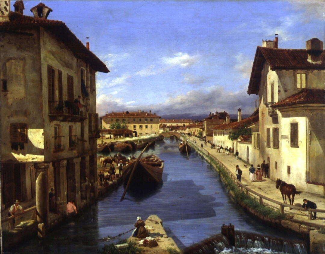 View of the Naviglio Canal from the San Marco Bridge