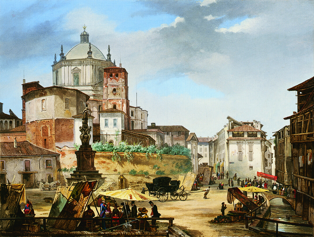 View of Piazza della Vetra in Milan