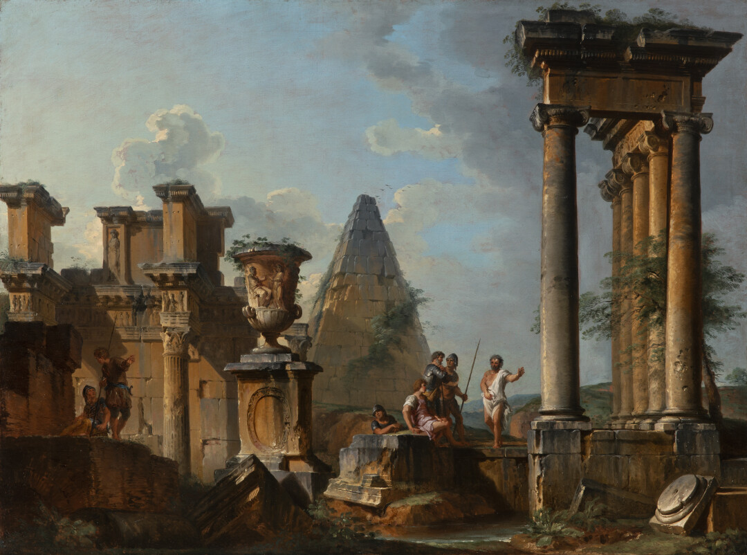 Capriccio architettonico con monumenti dell’antica Roma