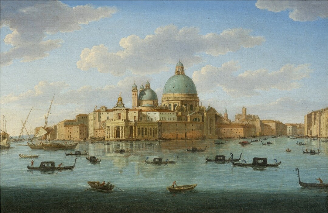 Venezia. Veduta della Chiesa della Salute con la punta della Dogana