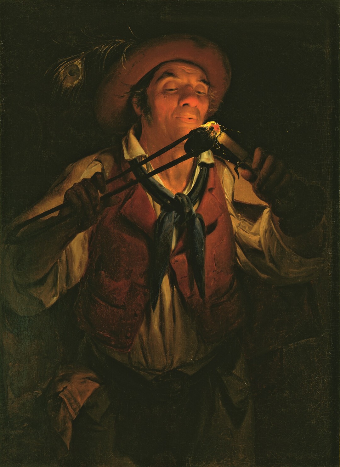 Peasant lighting a Candle with an Ember