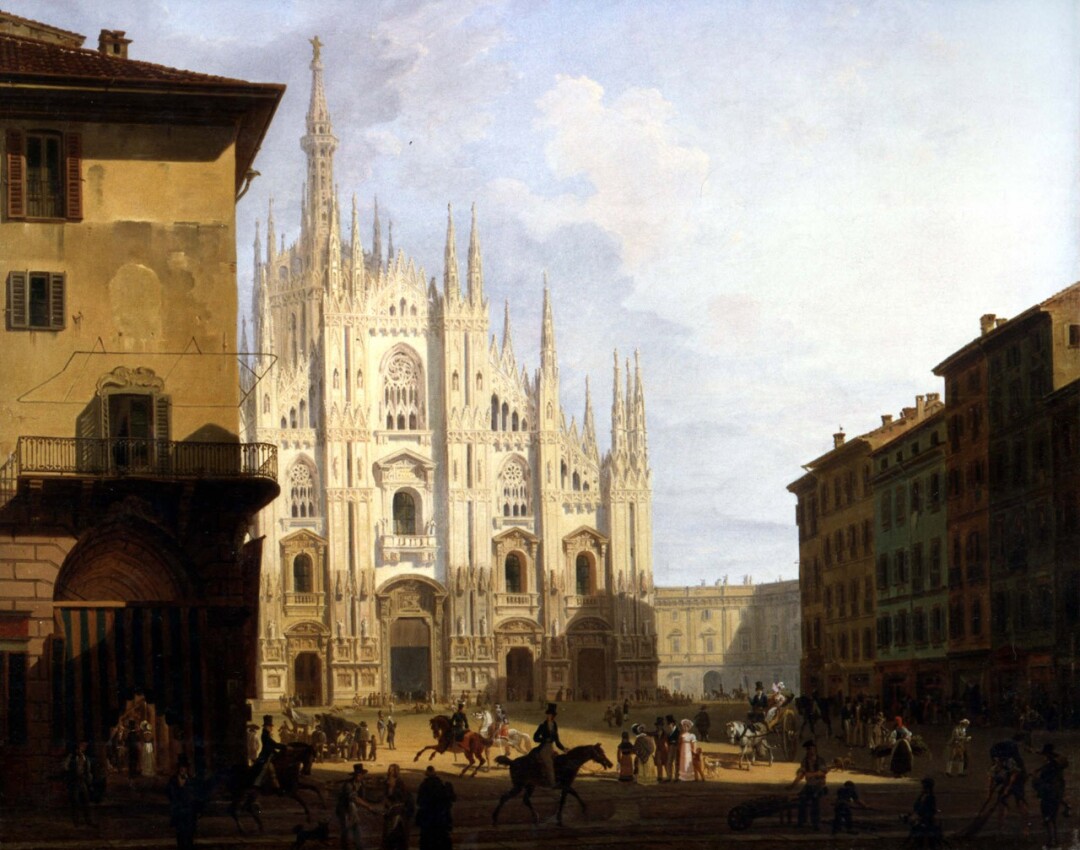 Veduta di piazza del Duomo in Milano