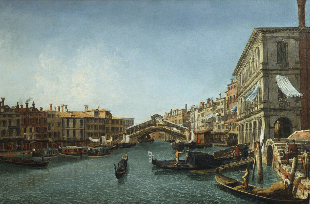 View of the Canal Grande showing the Wine and Coal Wharve