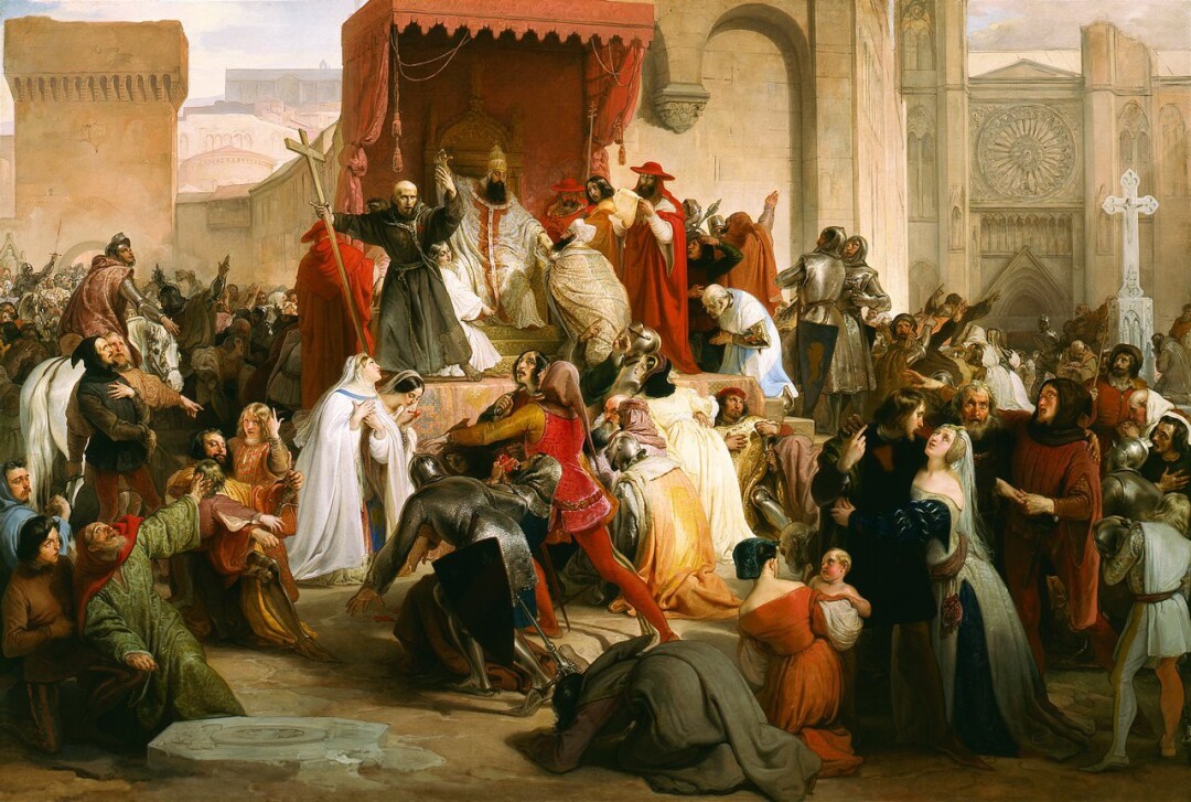 Pope Urban II preaching the First Crusade in the Square of Clermont