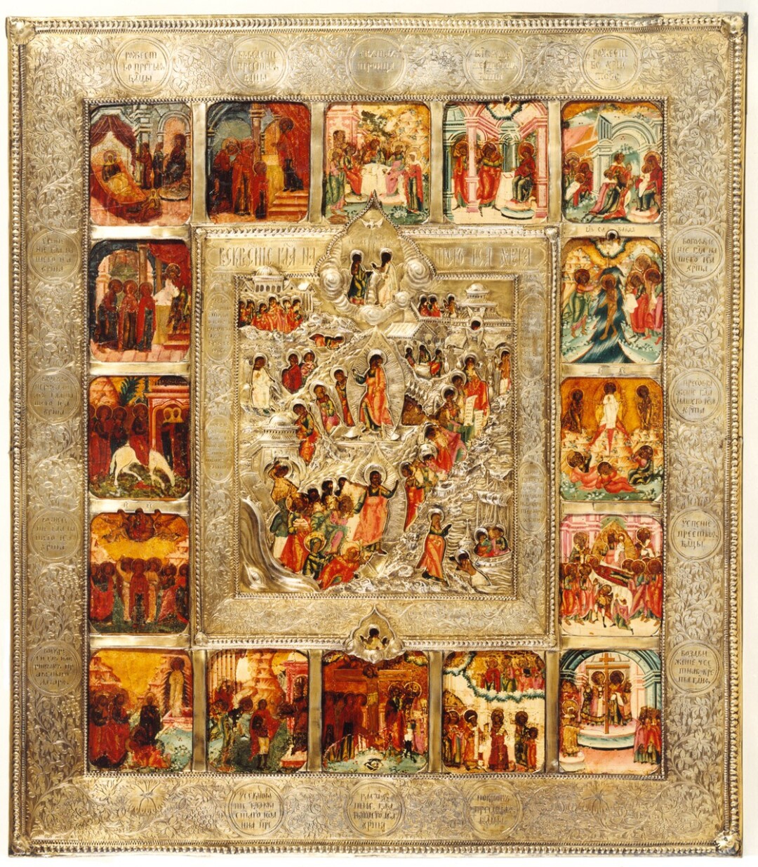 Rivestimento dell'icona "Resurrezione e sedici feste"