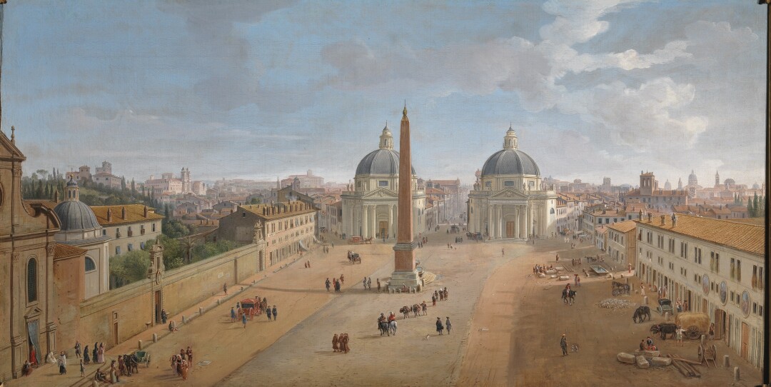 Veduta di Piazza del Popolo a Roma
