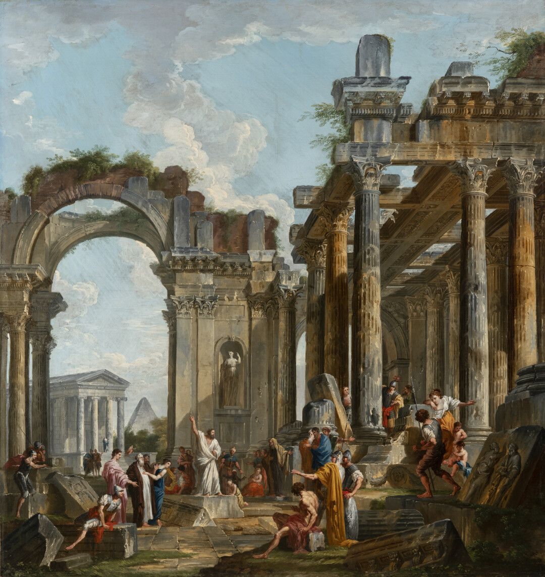 Sermon of an apostle in the Roman ruins