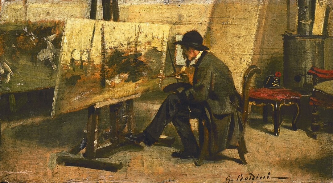 Giovanni Fattori in his study