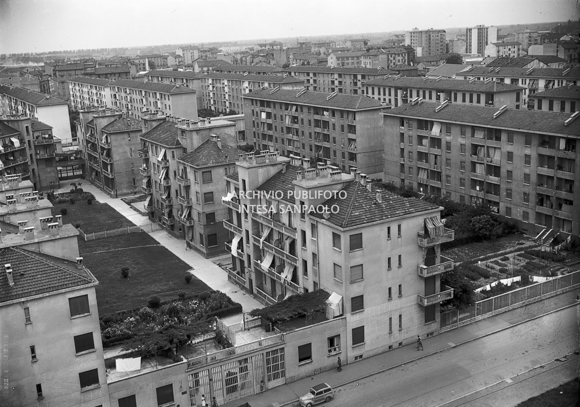 High view of an area of public housing in Milan