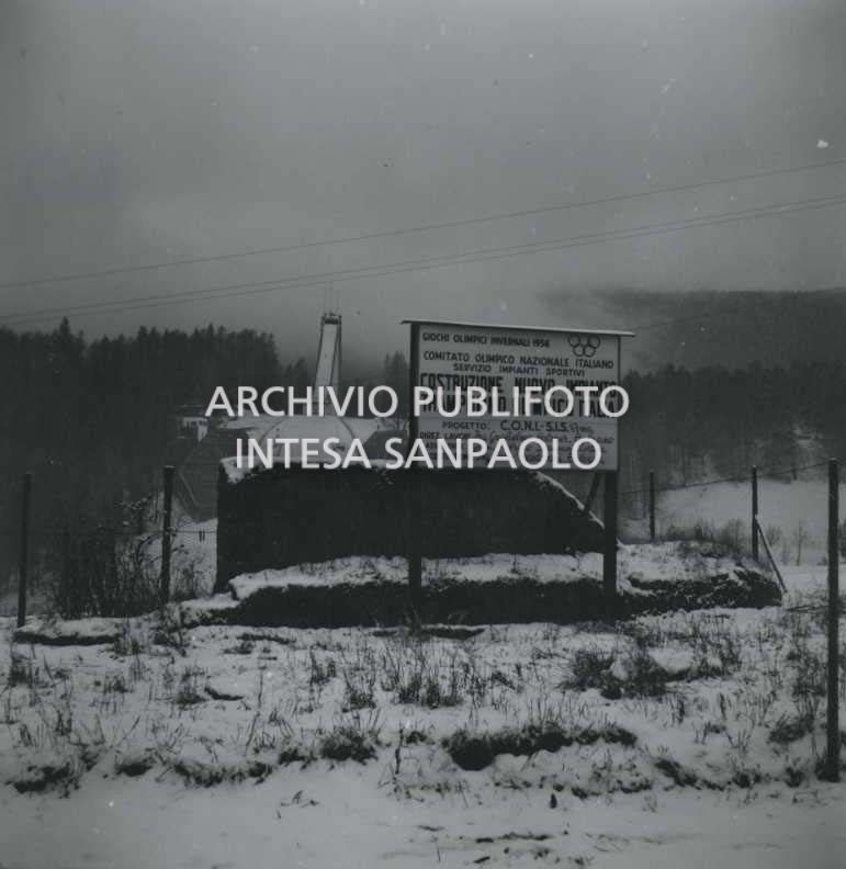 Cantiere di costruzione del Trampolino Italia a Cortina d'Ampezzo