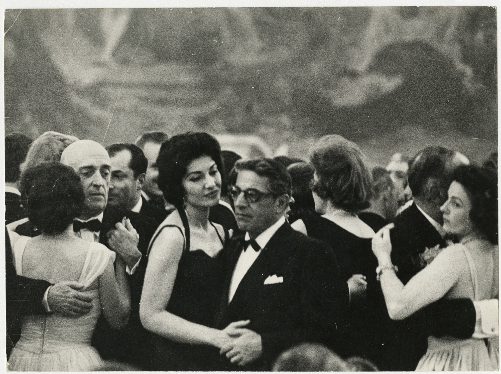Monte Carlo, 31 dicembre 1960. Aristotele Onassis balla con Maria Callas al veglione di fine anno all'Hôtel de Paris