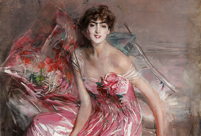 La signora in rosa alle Gallerie d'italia Milano