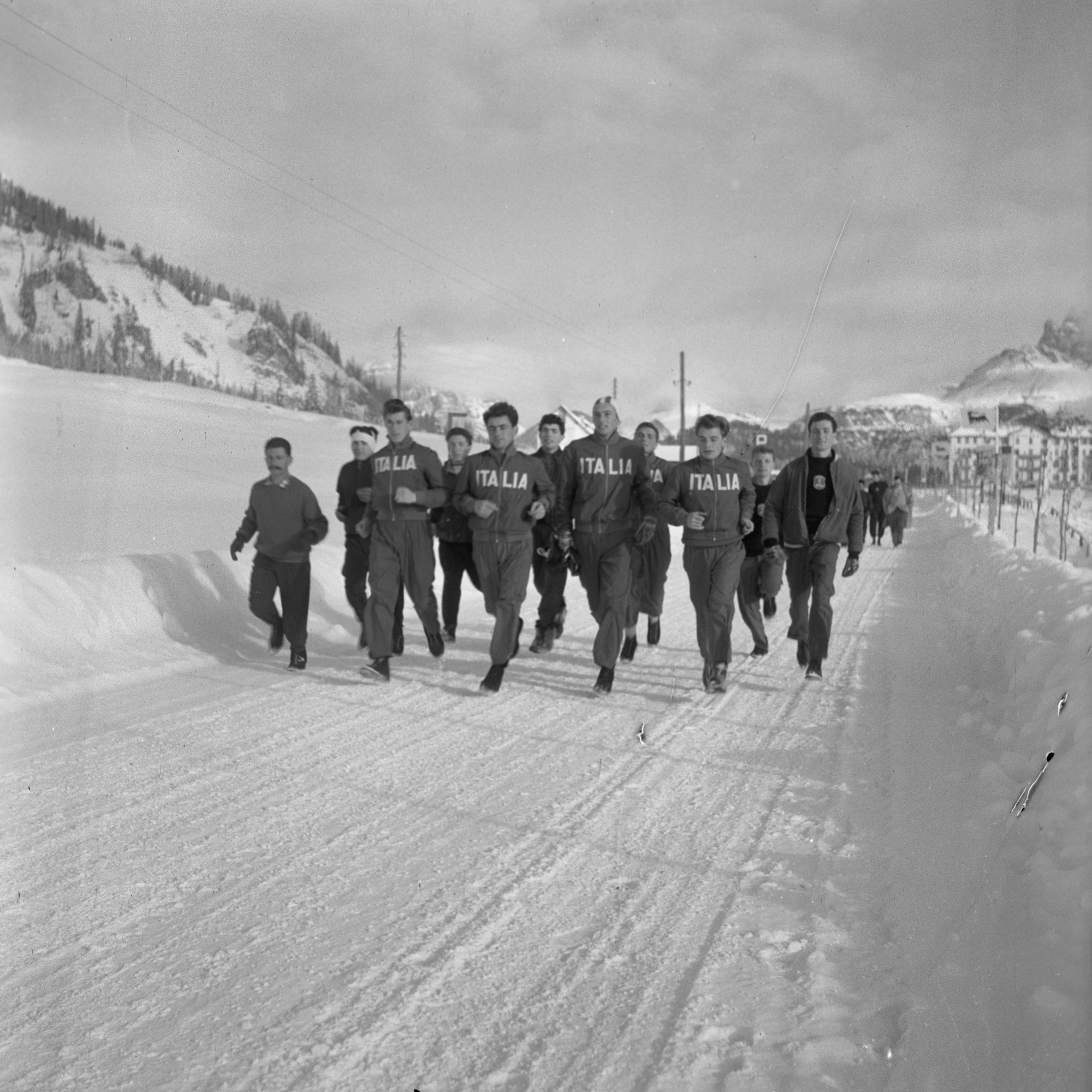 Atleti italiani in allenamento, 15 gennaio 1956 Fotografia di Franco Gremignani - Publifoto CSAC, Università di Parma