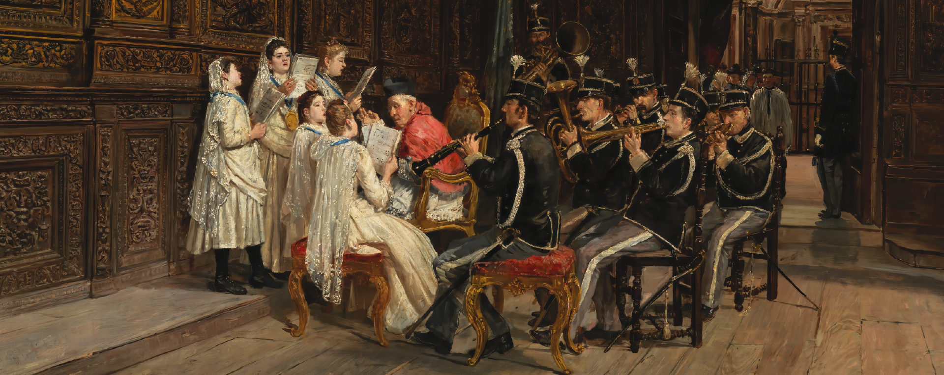 Domenico Battaglia, Prima della processione (Prova della musica prima della processione), 1890 ca