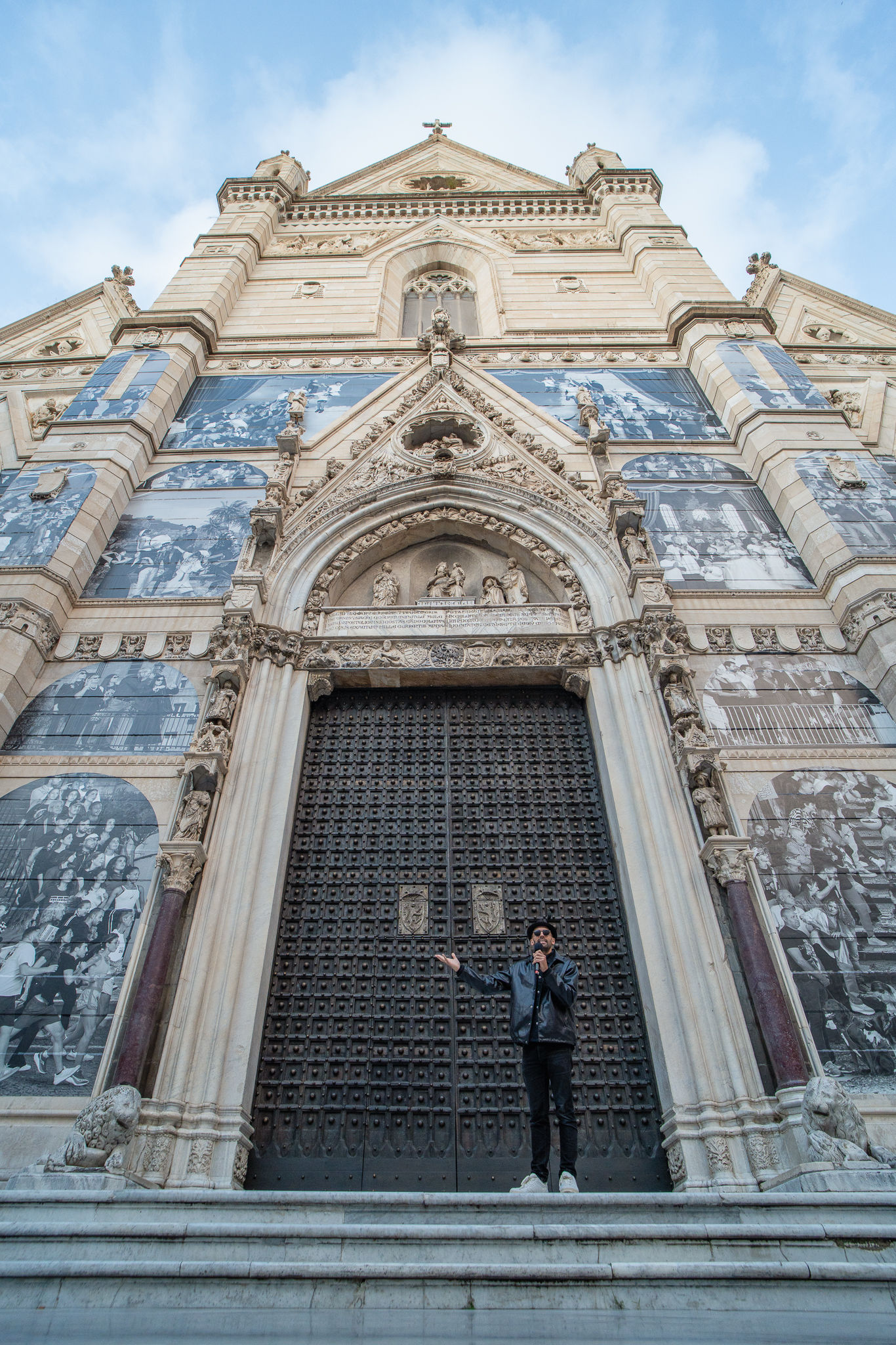 Photographs of the project "Chronicles" by JR in Naples