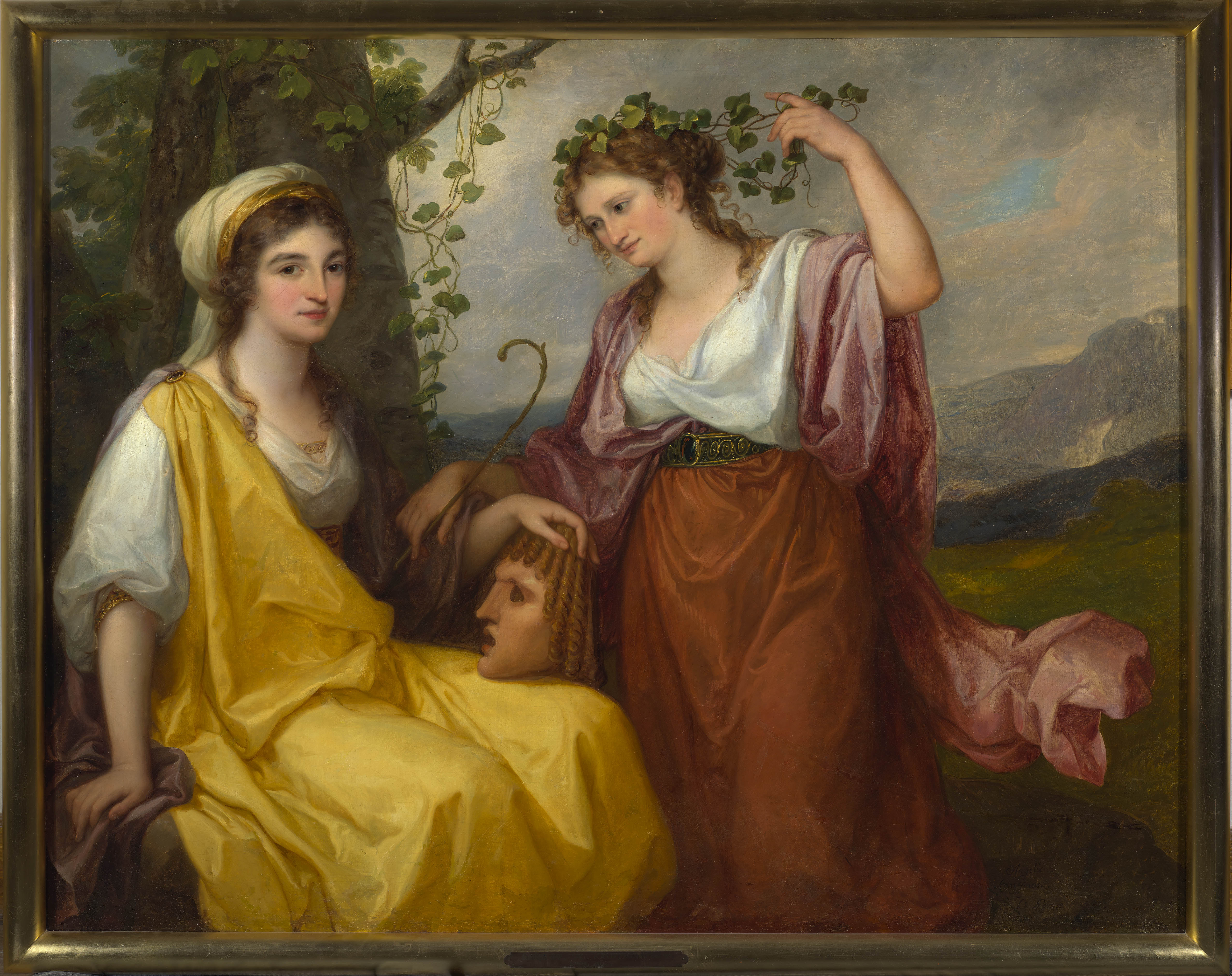 Angelika Kauffmann, Domenica Morghen nata Volpato (1760–1811) e Maddalena  Volpato nata Riggi (1765–1825) come Muse  della Tragedia e della Commedia