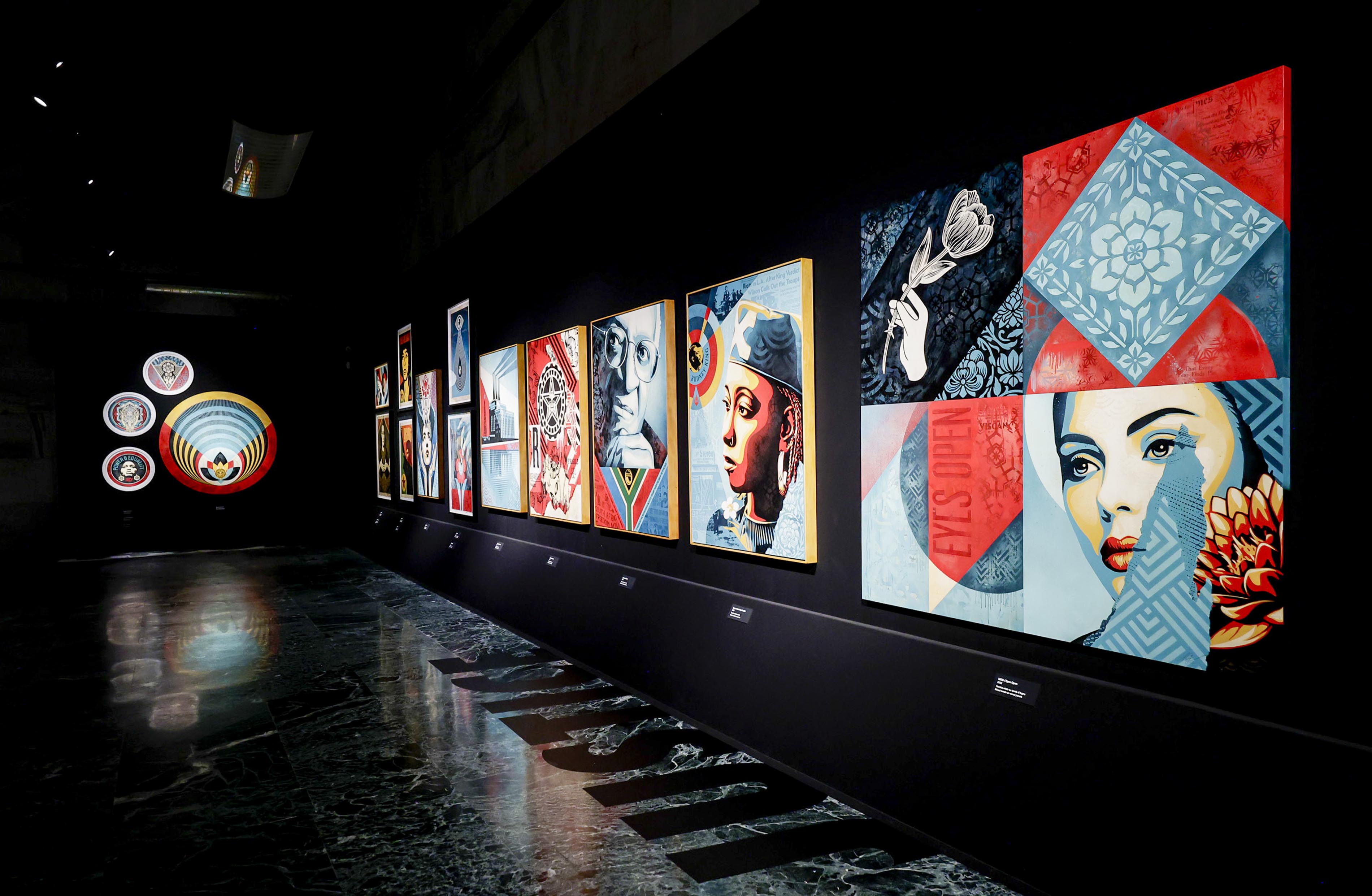 Photograph of the exhibition "OBEY: Power to the Peaceful"