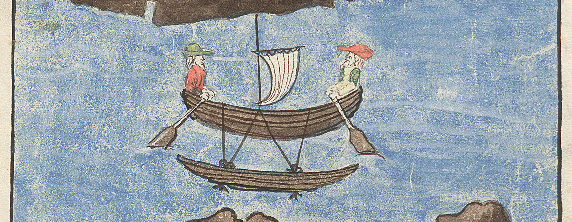 From the Ambrosiana manuscript: Boat (Islands of the Thieves), c. 16v