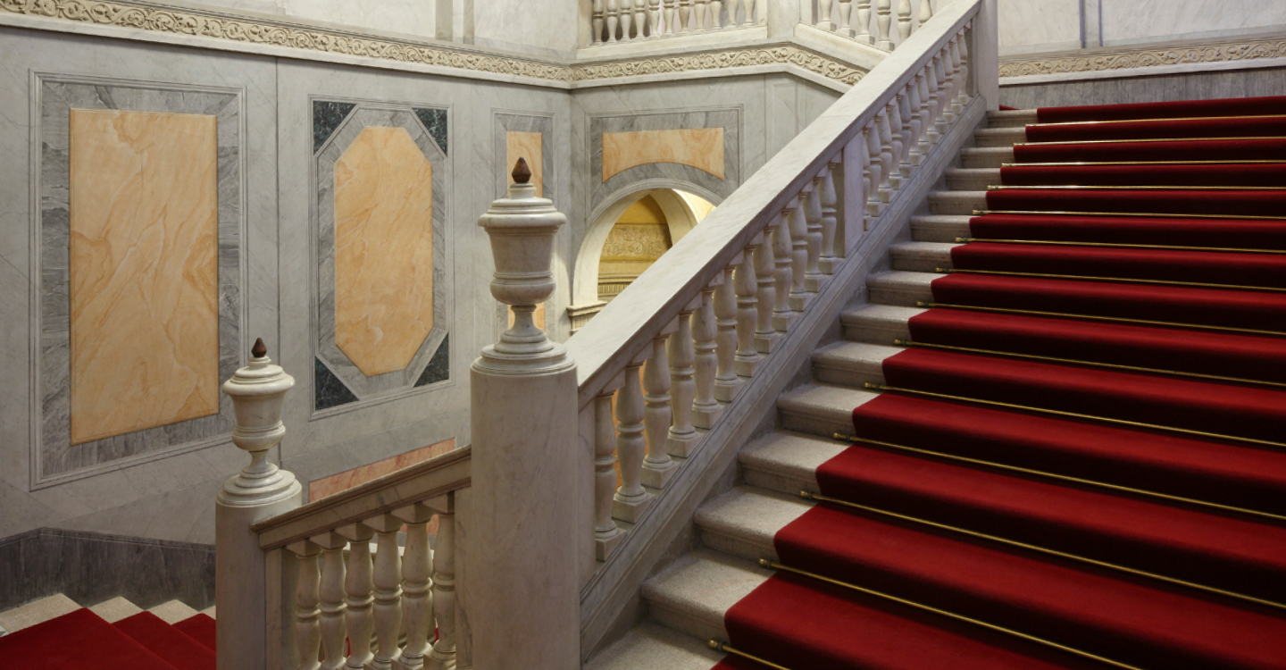 Staircase inside Palazzo Anguissola Antona Traversi