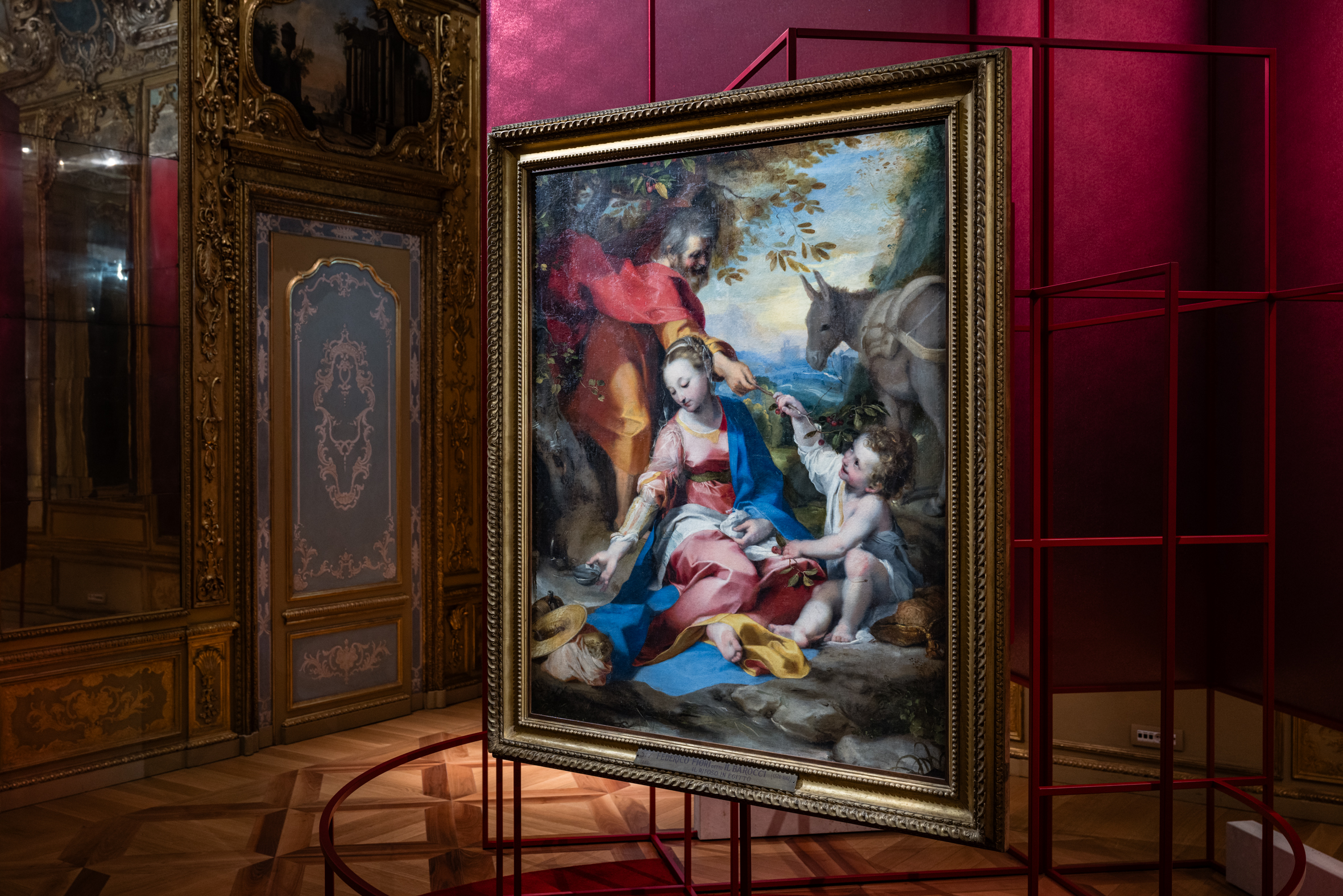 fotografie allestimento mostra "Barocci. La Madonna delle ciliegie. Un capolavoro dai Musei Vaticani"