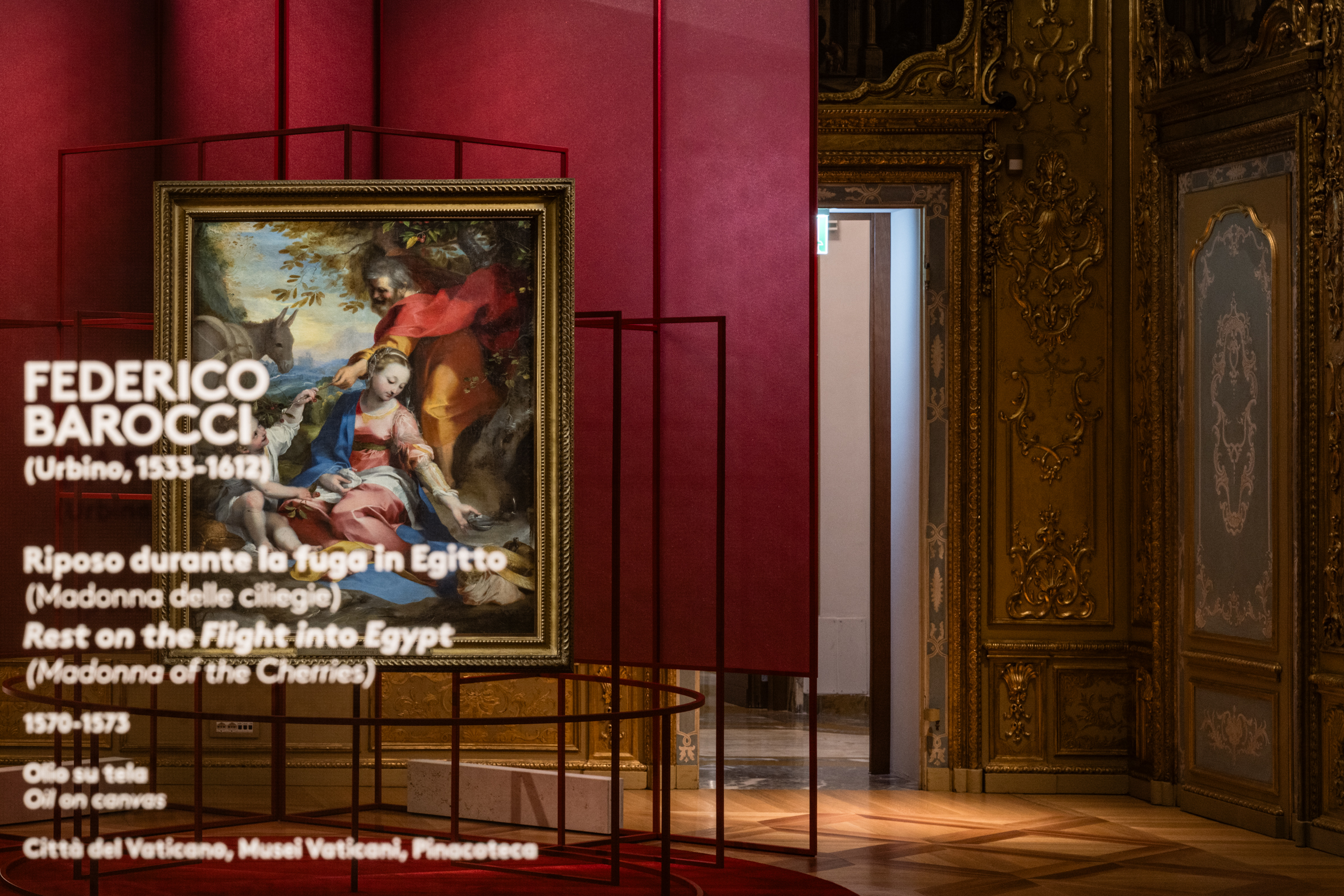 allestimento mostra "Barocci. La Madonna delle ciliegie. Un capolavoro dai Musei Vaticani"