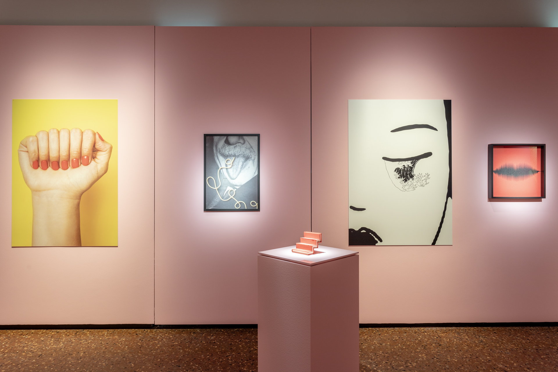 photo of the pink room exhibition setup